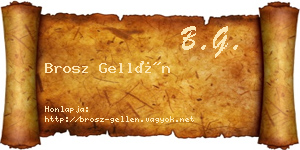 Brosz Gellén névjegykártya